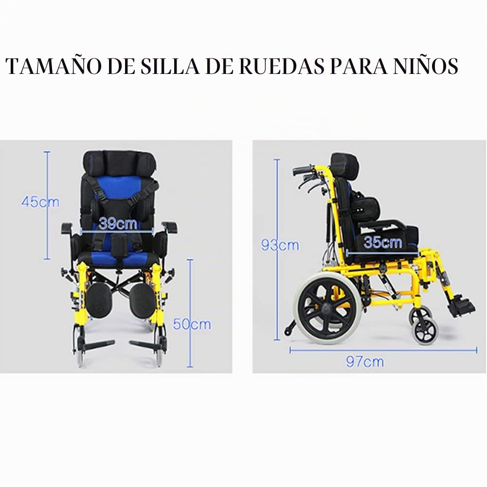 Carro para silla de ruedas para parálisis cerebral, totalmente tumbado, reclinable, médica, para adultos/niños con necesidades especiales, diseño multifuncional