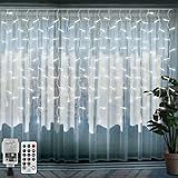 IP44 resistente al agua: esta lámpara de cuerda de hadas de cortina de cobre es impermeable y está diseñada para soportar lluvia ligera o salpicaduras de agua. Ideal para áreas al aire libre como terraza, balcón, jardín, comedor, etc.