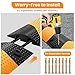 VSTKEN Rubber Speed Bumps for Road [2 pcs],78.7'' Total Long,66000 LBS Load Capacity,2 Channel Modular Heavy Duty Bump,Cable Protector Ramp with 8 Expansion Screws,for Asphalt Concrete Gravel Driveway