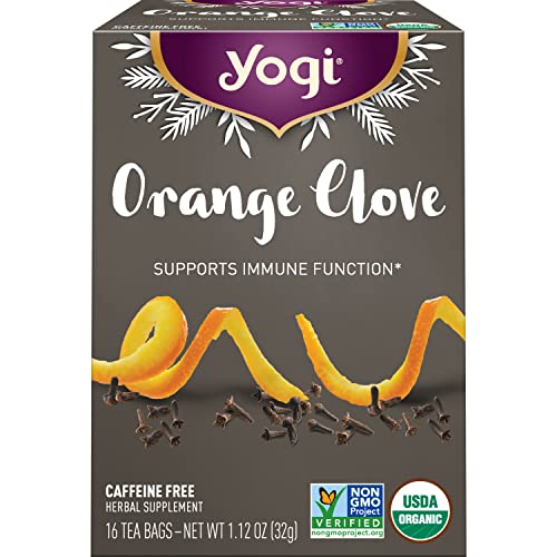 Yogi Tea - Orange Clove Tea (6 Pack) - Supports Immune Function with Astragalus and Ginger Root - Limited Holiday Release - Caffeine Free - 96 Organic Herbal Tea Bags