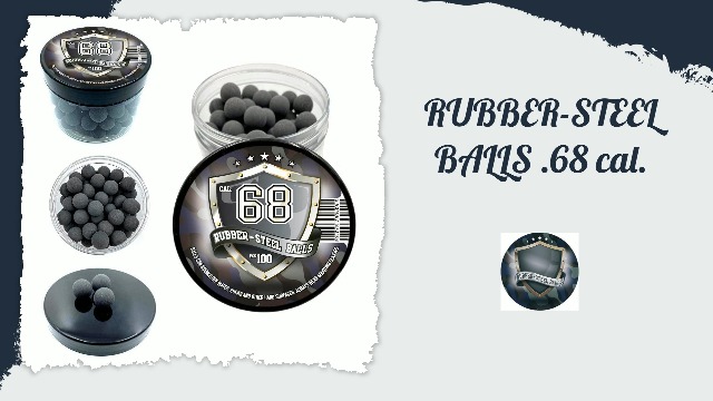 100 Billes Caoutchouc Acier Calibre .68 - Pour Paintball, Pistolets T4E HDS Et Fronde - Défense Ou Entraînement