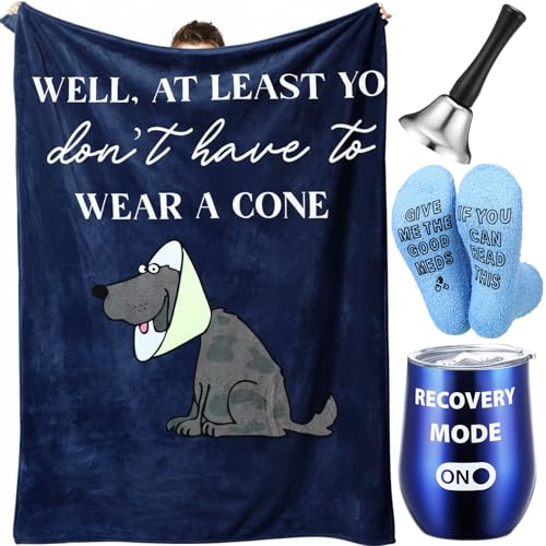 Frienda 4 Pcs Get Well Soon Gift for Men Funny After Surgery Gifts Basket Chemo Care Package for Sick Friends Dad Brother(Blue)