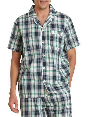 Image of Latuza Men's Button Down Pajama Top 2 Pack Cotton Sleep Shirt