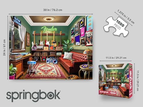 Springbok Fender Guitar Lessons Rompecabezas de 1000 piezas para adultos y familia - Póster incluido - Tema música, guitarra y partituras - Piezas de corte único - Hecho en EE.UU. miniatura 4