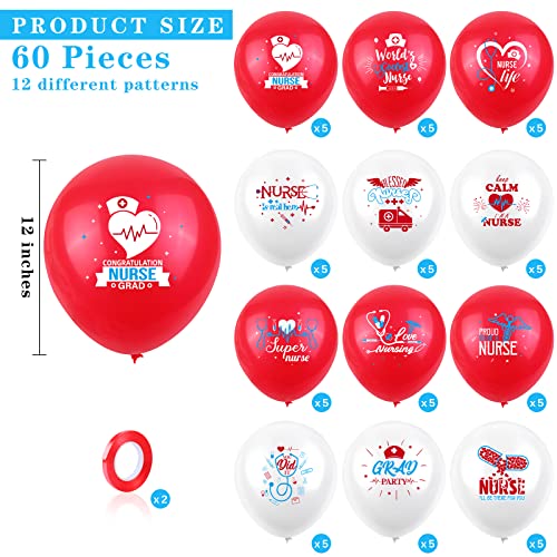 Durony DY0433 60 Pieces Nurse Balloons 12 Inches Nurse Graduation Decorations Nursing Latex Balloons thumb #1