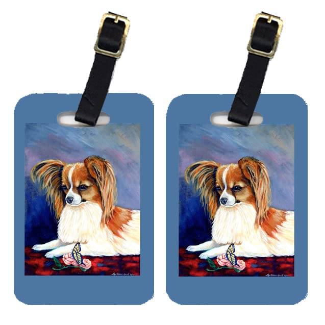 Caroline's TreasuresCarolines Treasures 7038BT Sable Papillon with A Butterfly and Rose Luggage Tags44; Pack - 2