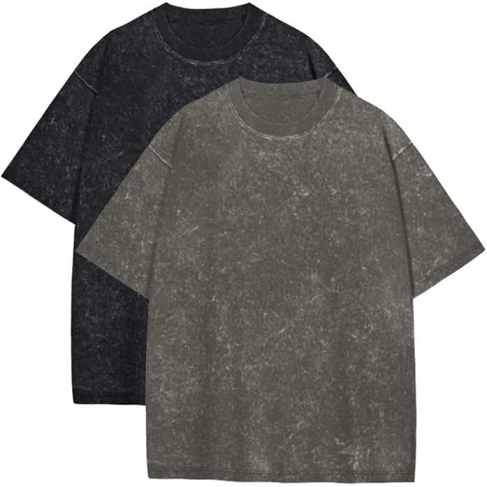 Image of Oversized Tshirts for Men Short Sleeve Vintage Washed Basic Loose Tees 2026