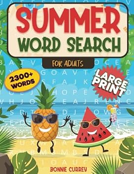 Summer Word Search for Adults Large Print: Ultimate Word Find Puzzle Activity Book with 2300+ Words for Adults and Seniors