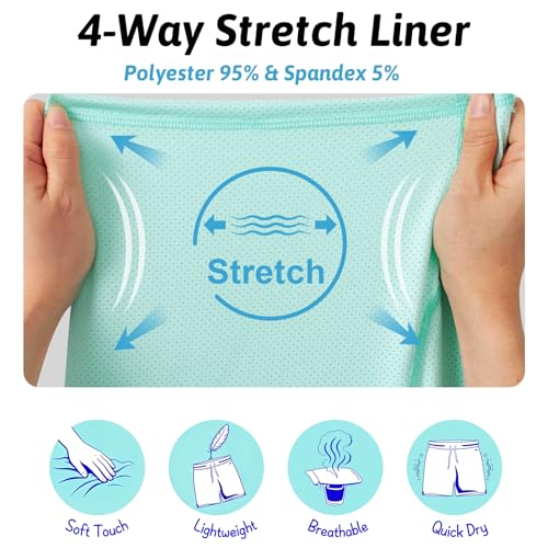 Image of Cozople Mens Swim Trunks 5.5 inch Compression Liner Swim Shorts Boxer Brief Lined Quick Dry Bathing Suit Swimwear
