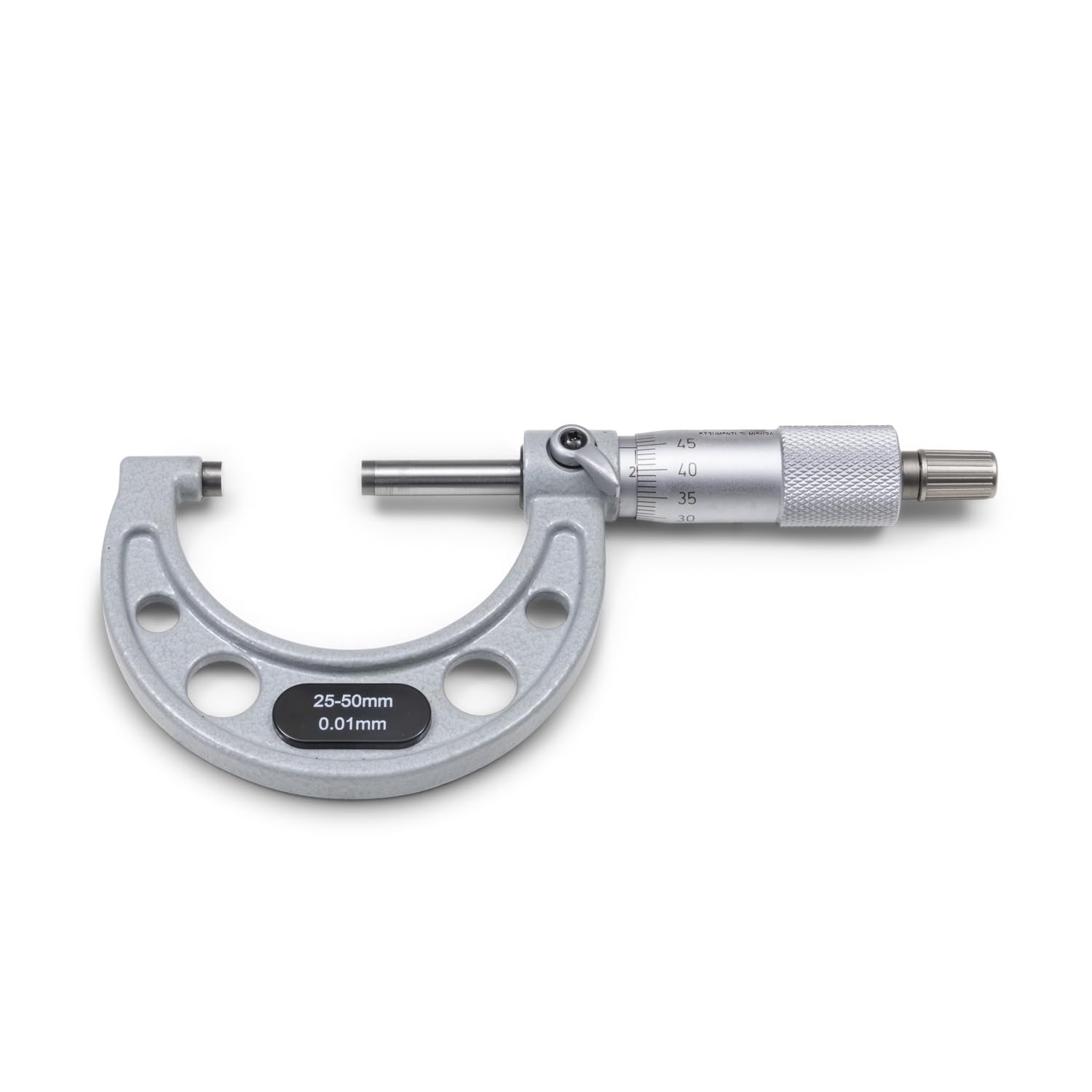 MICROMETRE PROFESSIONNEL 25-50 mm, Micromètre Centésimal, Précision Industrielle avec Arceau en Alliage Léger, Système d'Embrayage et Levier de Verrouillage, Outil de Travail Précis