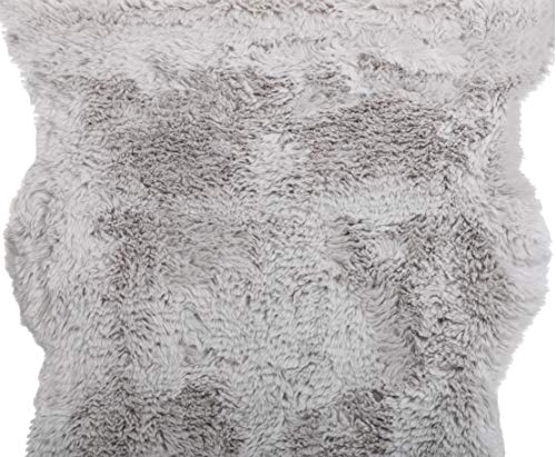 Brandsseller Lammfellimitat-Teppich 60x180 cm XXL – Flauschiger Hochflor Teppich aus Kunstfaser – Weiche, warme Deko-Auflage für Boden, Sofa, Sessel & Bett – Waschbar – Für Indoor & Outdoor – Grau