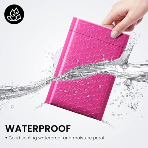 Image of Fuxury Bubble Mailers 4x8 inch Pink Padded Envelopes 19200 Pack Bulk Strong Adhesion Full Pallet of Padded Mailers Thick Bubble Envelopes for Small Business Mailing Small Items,Jewelry,Makeup
