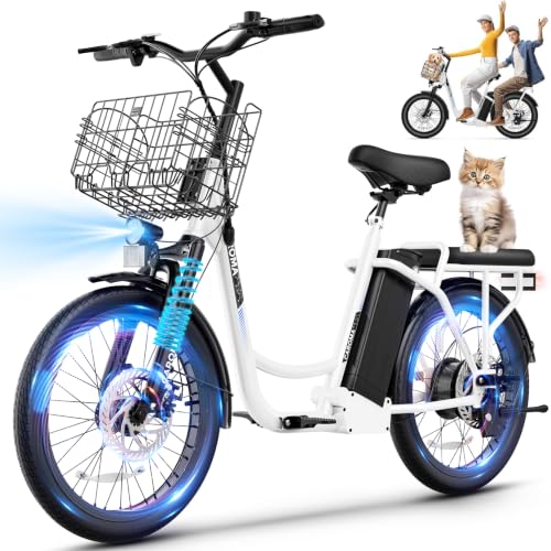 Image of Caroma Peak 1200W Electric Scooter with Seat, 20 inch Tires,30Miles&20MPH | All Terrain E Scooter with 2 Seats,Adjustable Electric Scooter for Adults with Basket,Adult Electric Bicycles Style Scooter