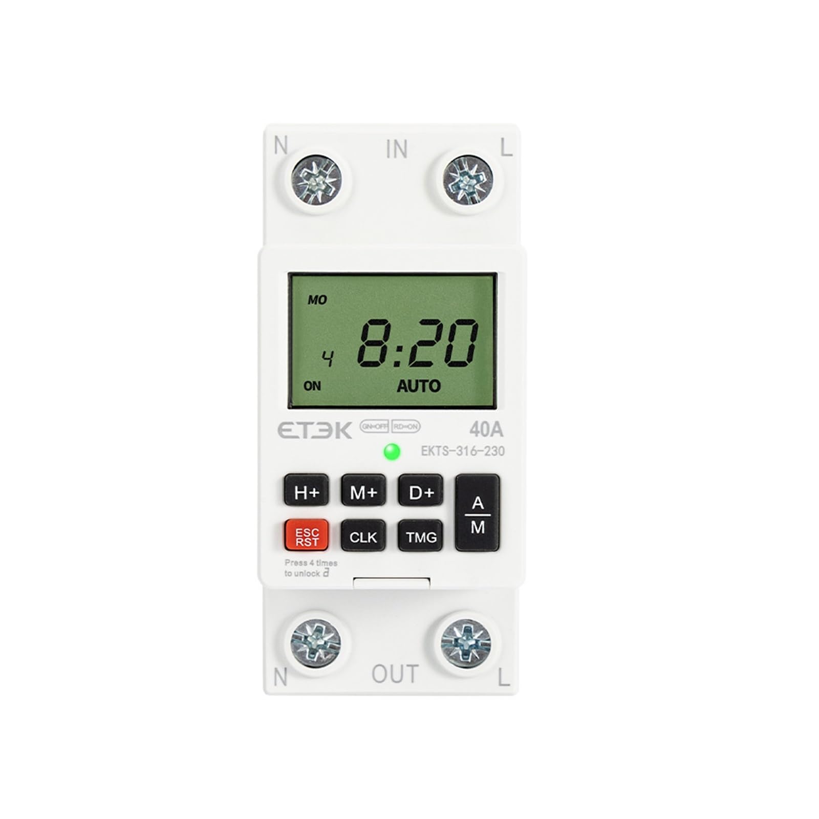 QAXIOQCS 220V Weekly Days Hour Programmable Intelligent Relay Countdown Timer EKTS316(EKTS316 40A)