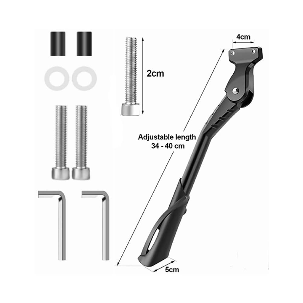 Béquille Latérale Ursus King 24-28" Argent, Réglable, Akum., Montage Direct