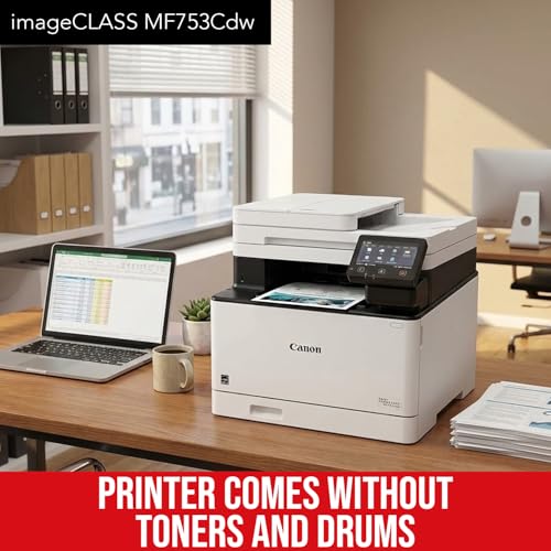 Image of Canon Imageclass MF743CDW Color All in One Laser Printer, Renewed (White) | Print and Copy and Scan and Fax, 28 Ppm, WI-FI and Nfc, Duplex, 600 X 600 Dpi, 300-Sheet Capacity, 1 GB Memory