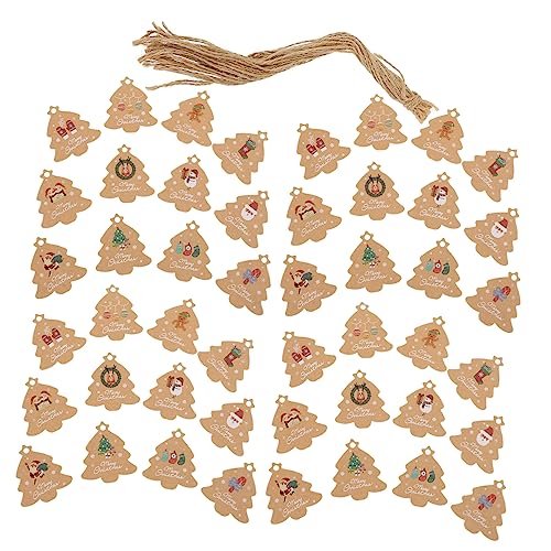 HONITANO クリスマス飾り付け用吊り下げタグ 麻紐付きクラフト紙 ラベル ク