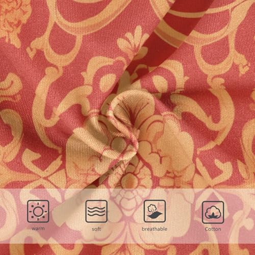 Girls' Cotton Briefs Organic Underpants for Toddlers Rich Orange Ornate Pattern3