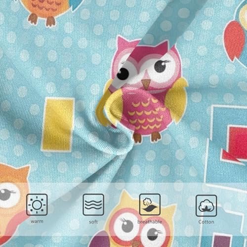 Toddler Briefs, Cute Cartoon Owls Blue Girls' Cotton Brief Underwear, 2T–8 Years3