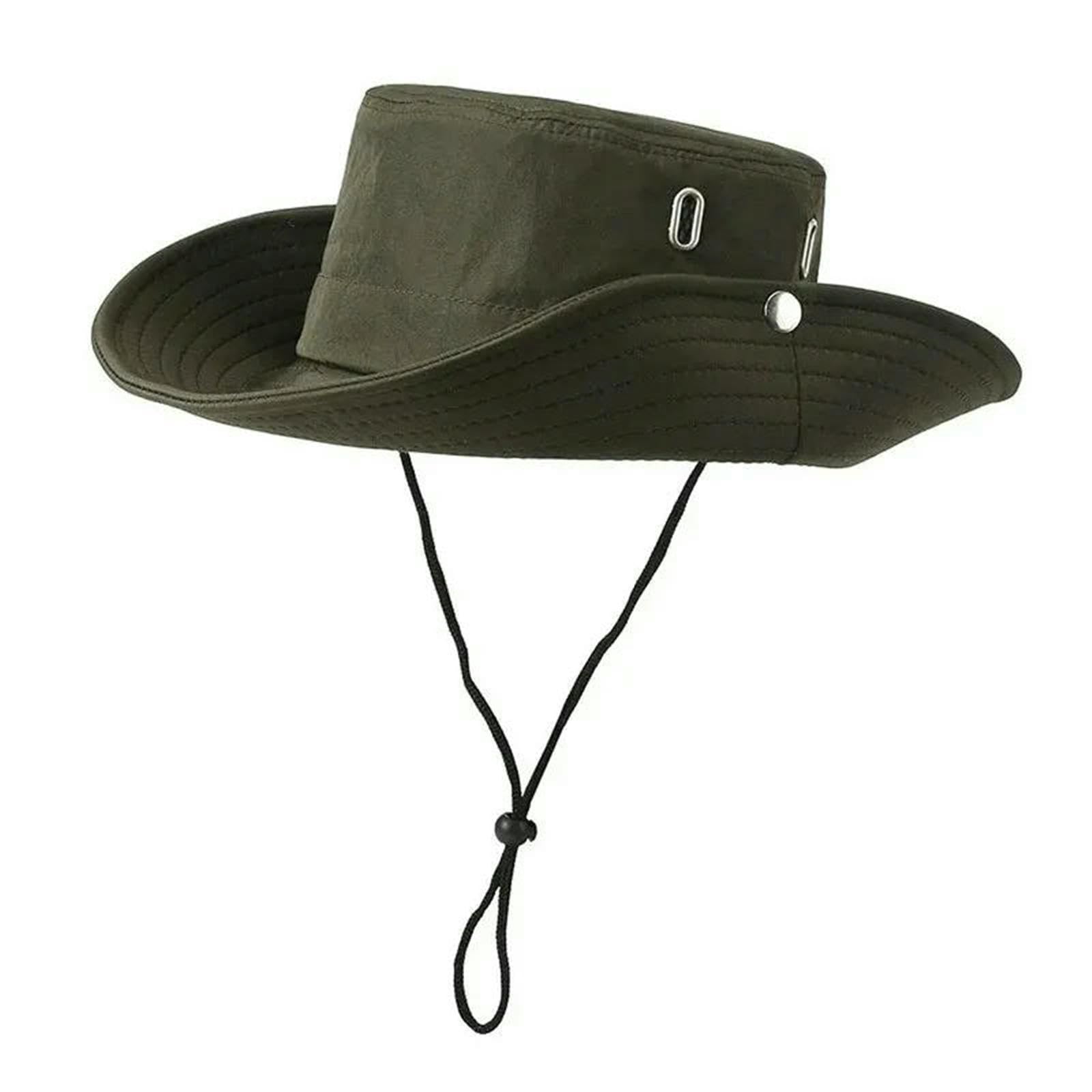 Ymkjzlbd Men's Green Bucket Hat Outdoor Mountaineering Sunshade Fisherman Summer Large Brim Breathable Sunscreen Fishing Hat-Single Code