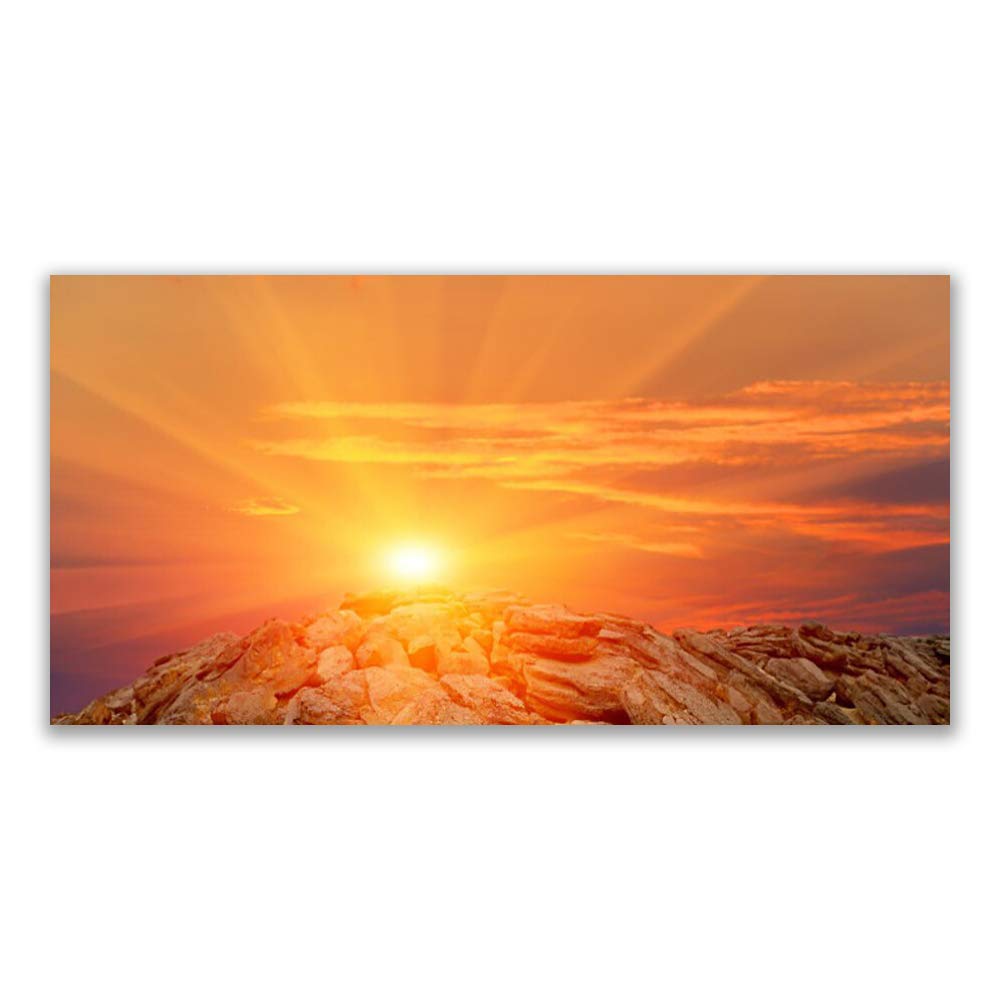 Impression sur verre trempé 120x60cm tableau mural moderne design soleil