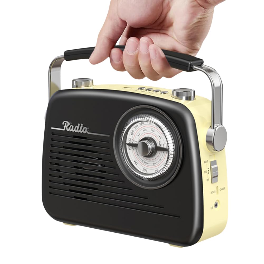 Przenośne radio FM AM SW z głośnikiem BT - radio retro do domu, sypialni, salonu, kuchni