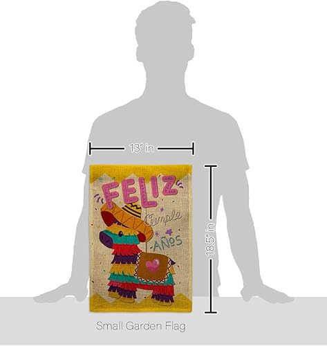 Miniatura 2 de Bandera de jardín de arpillera de Feliz Cumpleaños, regalo de pastel de cumpleaños, regalo de ramo de caramelos, ocasión de aniversario, fiesta,