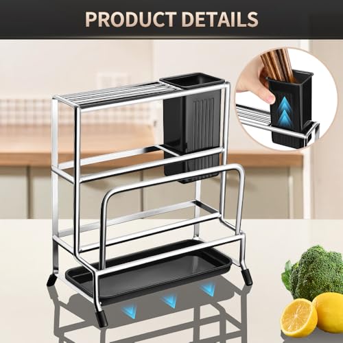 50% de descuento en organizador multifuncional de cocina de acero inoxidable