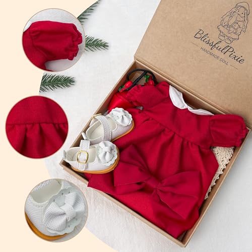 BlissfulPixie 12 inch Clothing Set Handmade Waldorf Doll Clothes with Beautiful Box for Girl Birthday Present-Piper's Clothes Accessories