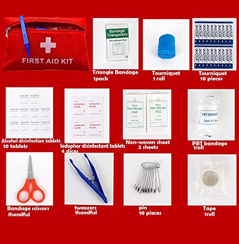 12 Pieces Mini First Aid Kit, Small Compact Medical Emergency Survival Kit for Emergencies at Home, Office, Travel, Hiking, Camping, Outdoor & Workplace