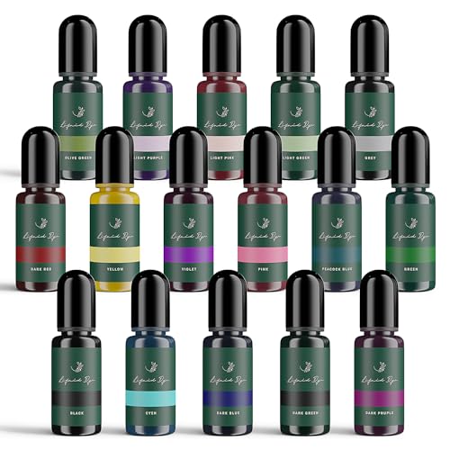 Image of Title: Hearth & Harbor Liquid Candle Dye for Soy Wax, 16 Vibrant Candle Color Dye for Candle Making, Natural and Safe Candle Wax Dye