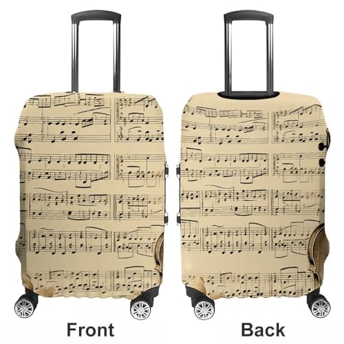 Music Notes Luggage Cover, Elastic Luggage Protector Fits 19-32in Suitcases, Washable & Anti-Scratch Suitcase Cover for Men Women L3