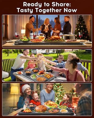 Image of Warming Mat For Food 24 inchDx16 inchW 500W Food Warming Mat Heat Resistant Pad Graphene 5s Rapid Food Warmers for Parties Buffet 6 Temp 6H Timer Chafing Dishes for Buffet,Auto Shut Off for Gatherings