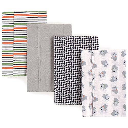Image of Luvable Friends Unisex Baby Cotton Flannel Burp Cloths, Dog, One Size