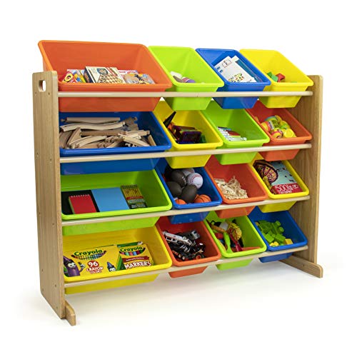 Humble Crew Kids Toy Storage Organizer, Natural/Neon Multi
