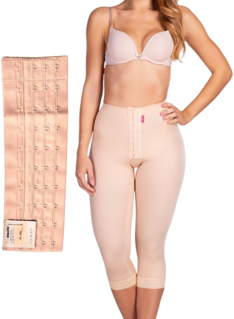LIPOELASTIC TD Variant Post Surgery Compression Shorts with LIPO Extend Size Extension – Post-op Support & Recovery Comfort (Medium, Natural)