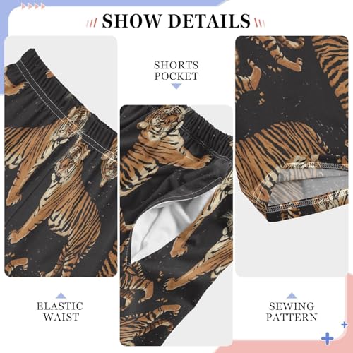 Tigers Boys Long Pants Soft Trousers Elastic Waist Kids Lounge Bottoms with Pockets S-XL4