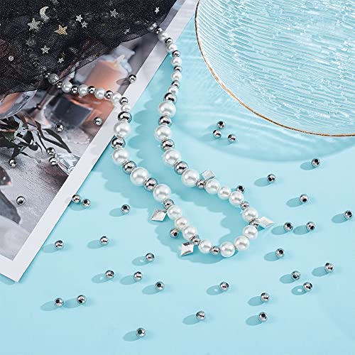 UNICRAFTALE About 500pcs 5mm Diameter Hole 304 Stainless Steel Round Seamed Beads Smooth Round Loose Beads Tiny Metal Hollow Crimp Bead for Jewelry Bracelets Necklace DIY Making Crafts - Image 4