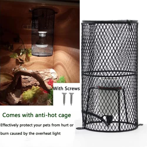 zalati Heating Lamp Socket with Lampshade Lighting Guard Anti Hot Bracket Cage Holder for Reptiles Pets Protection - 200W - Image 3