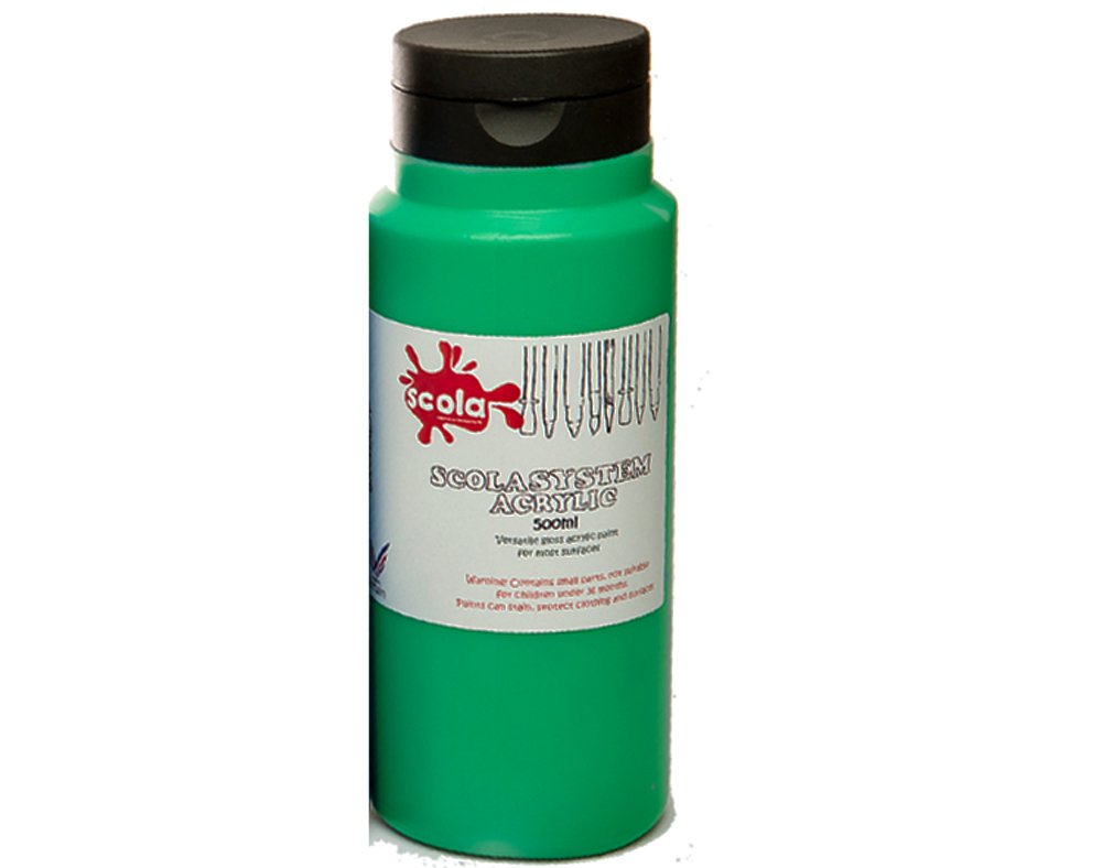 Scola Green 500Ml System Mid Pure Acrylic Artist Paint