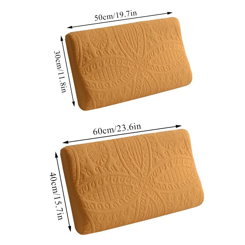 Funda de Almohada de algodón, Funda de Almohada ortopédica de látex para Cama de Espuma viscoelástica, Funda de Almohada para Dormir de 50x30cm/60x40cm, Funda de Almohada Protectora