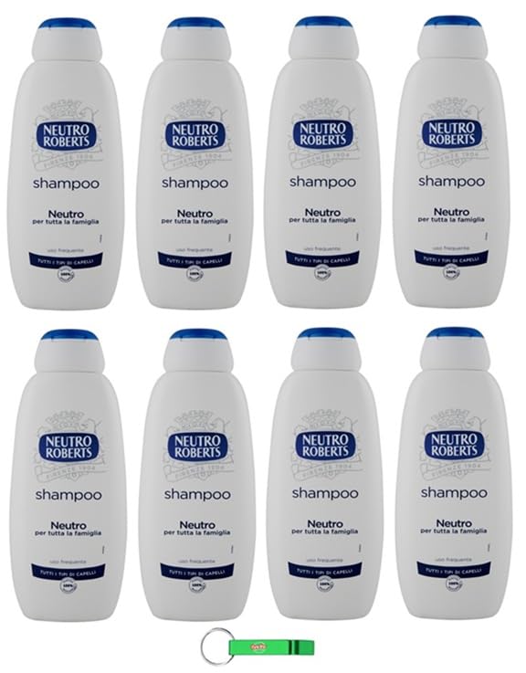 Neutro Roberts Shampoo - Champú neutro para todo tipo de cabello - Ingredientes de origen natural 450 ml + ingredientes de origen natural + llavero Beni Culinari gratuito