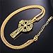 U7 Antique Celtic Cross Necklace for Men 18K Gold Plated Rope Chain Irish Knot Cross Pendant