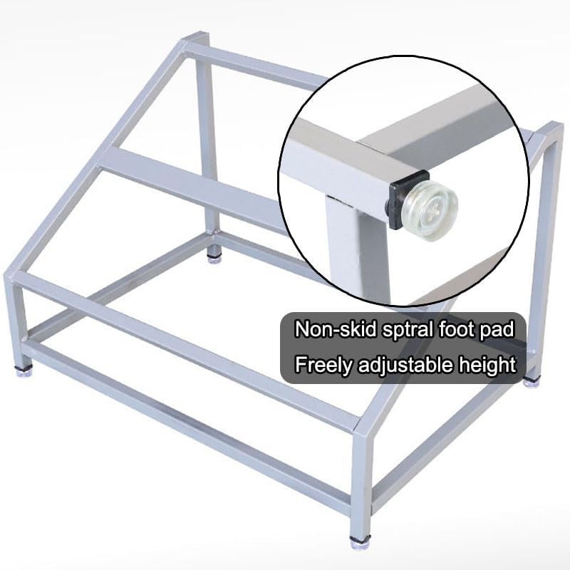 Stainless Steel Pizza Topping Station, 2-Tier Inclined Organizer Shelf Condiment Containers, Condiment Server for Home Kitchen Buffet Server Table Cafeteria (Silver c)