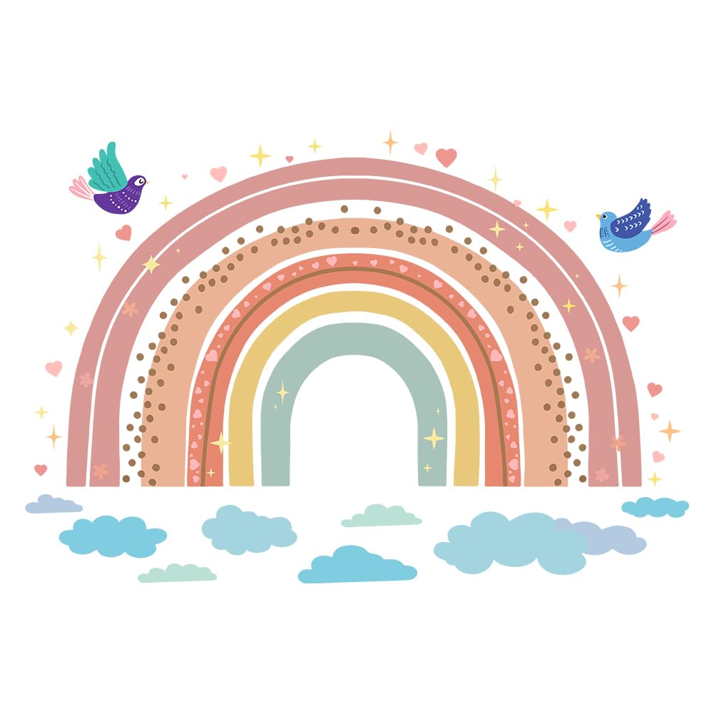 Arc-en-ciel stickers muraux boho pour illuminer la chambre de bébé