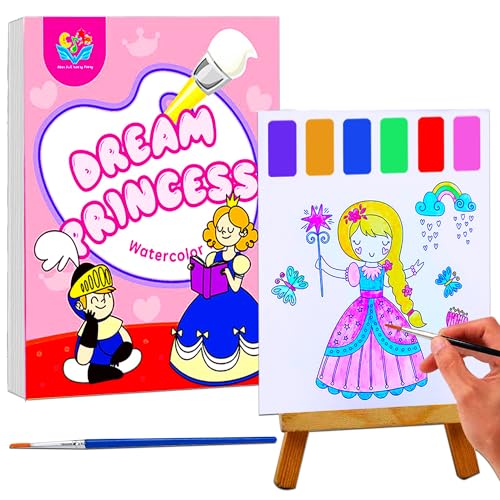 JUNQIU Paint With Water Books for Kids Ages 4-8, Mess Free Coloring for Toddlers 1-3, Watercolor Coloring Books for kids, Arts and Crafts for Kids 4-6 Girls Boys Gifts