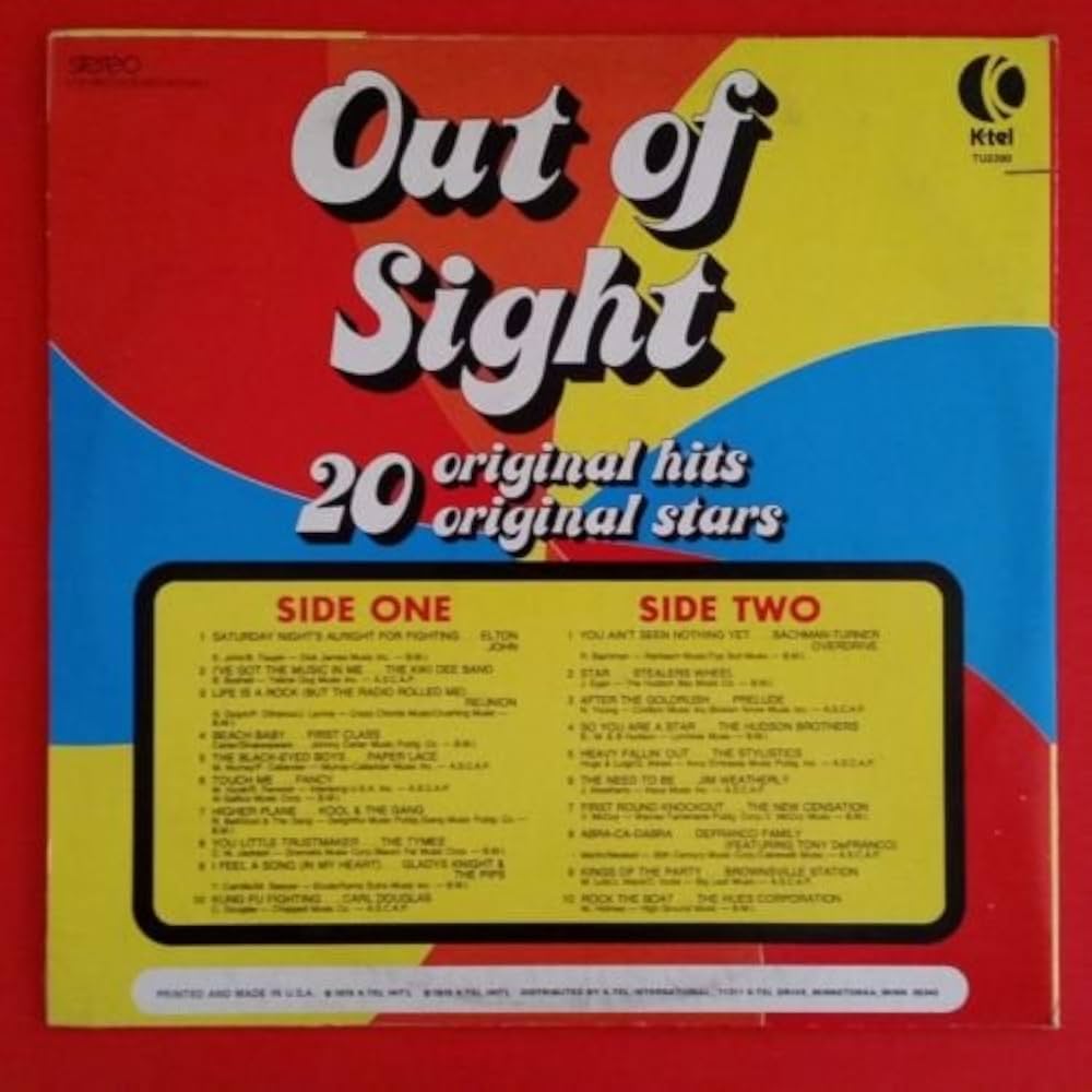 OUT OF SIGHT LP Vinyl VG+ Cover VG+ K Tel 1974 TU 2390 Elton