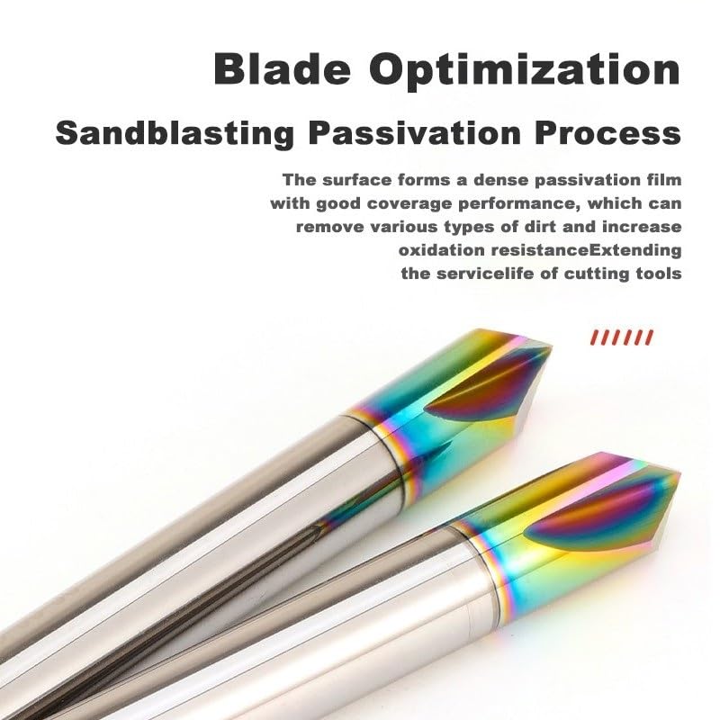 8mm 10mm Shank HRC65 3-Flute Tungsten Steel Carbide 60/90/120 Degrees Chamfer Milling Cutter CNC Router Bit Engraving Endmill Tools(90 Degree,BL-HRC65_8.0X8DX60L)