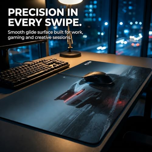 Image of AILKIN Large Gaming Mouse Pad for pc & Laptop, Extended Desk Mat [58x27cm] with Sports Car Design, Non-Slip Mouse Pad for Wireless Mouse, Keyboard & Desk Accessories
