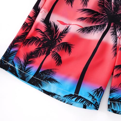 Image of Weixinbuy Boys Summer Outfits Short Sleeve Hawaiian Shirt and Shorts Vacation Set for Kids Summer Clothes Set
